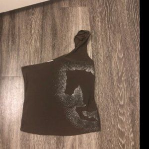Y2k Glitter Horse One Shoulder Top